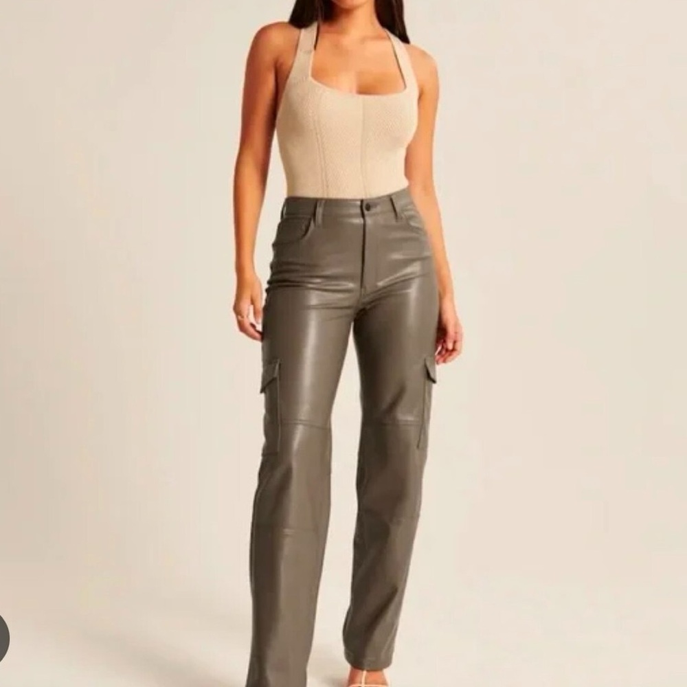 Vegan leather cargos Abercrombie